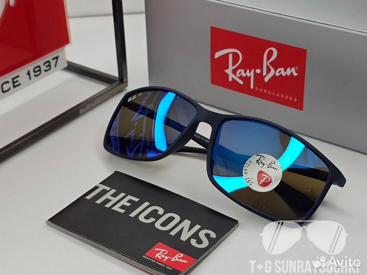 Очки Ray Ban 4179 Liteforce Голубые Зеркальные