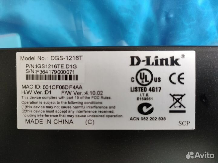 Гигабитный коммутатор Dlink DGS-1216T