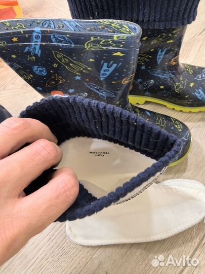 Резиновые сапоги детские с утеплителем 27