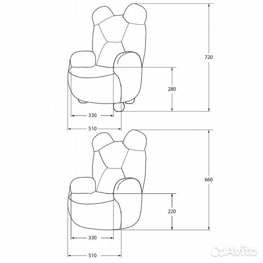 Детское мягкое кресло Мишка