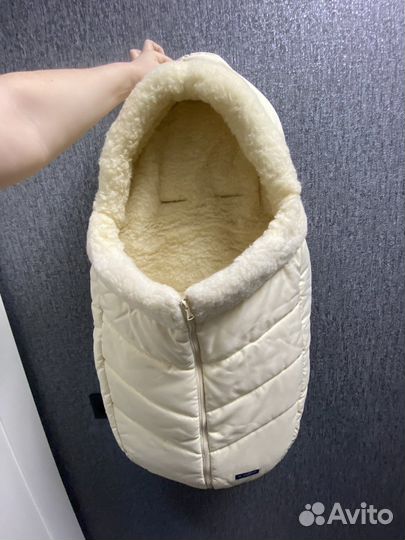 Зимний конверт в коляску на овчине новый