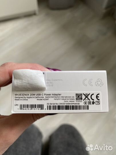 Адаптер apple 20w USB-C оригинал