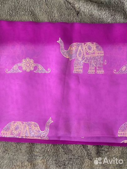 Парео (палантин) с золотыми слонами