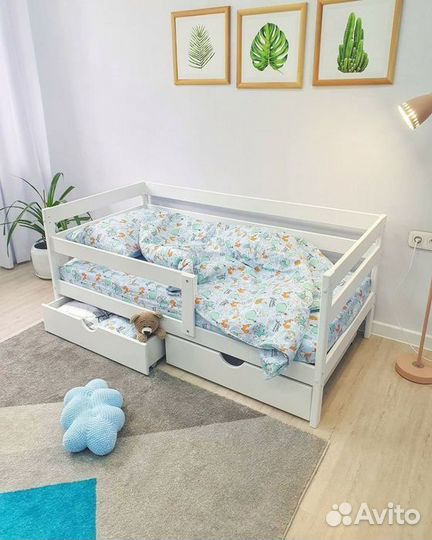 Кроватка от 2х лет софа берёза высокий борт