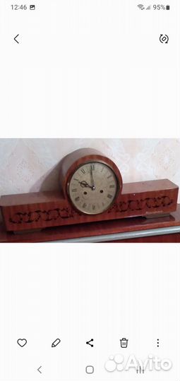 Часы каминные янтарь