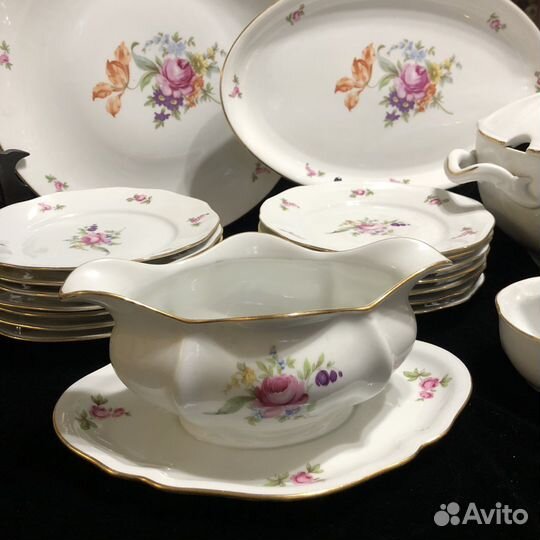 Сервиз столовый. Мейсеновский букет. Богемия