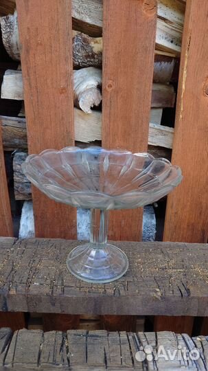 Конфетница на ножке стекло СССР