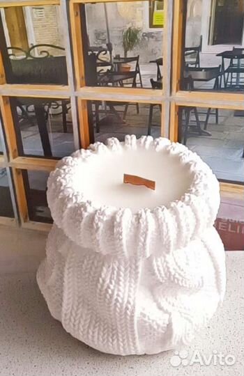 Аромасвеча в гипсовом кашпо,Мешочек