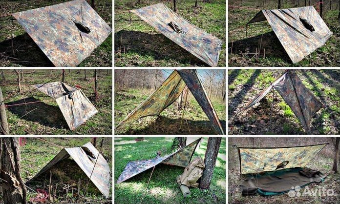 Пончо армейское тактическое (плащ, палатка, тент)