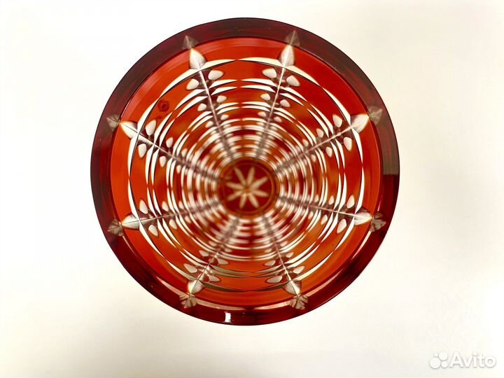 Ваза Для Цветов Хрусталь Красный Гигант СССР