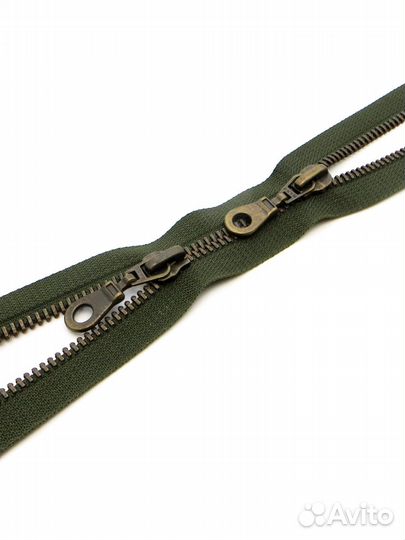 Молния металлическая 1шт.(2 бегунка), в картонной