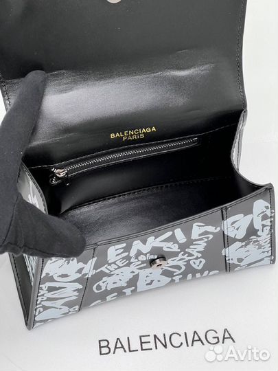 Сумка Balenciaga hourglass graffiti черная