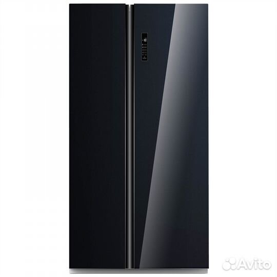 Холодильник Side-by-side с черными стеклянными две