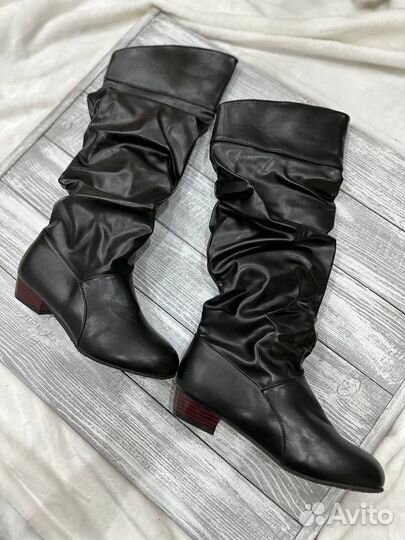 Сапоги черные весна осень 36 размер