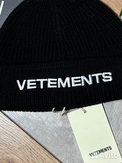 Шапка Vetements черная бини