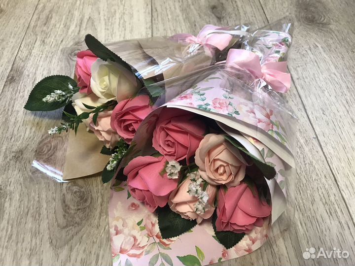 Букет из мыльных роз