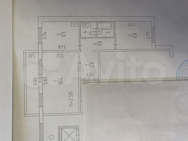 2-к. квартира, 52 м², 7/10 эт.