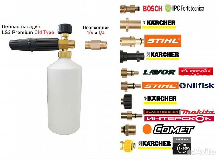 Пенная насадка LS 3 для Karcher, Nlfisk, Stihl