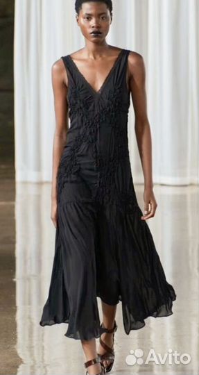 Zara шелковое платье