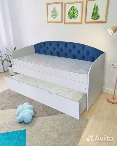 Кровать мягк спинка детская доп место лдсп