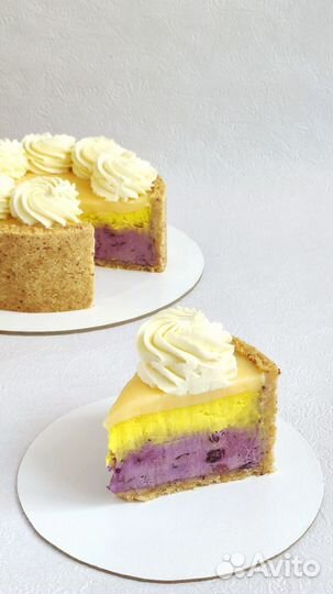 Торт Чизкейк Голубика-лимон в подарок на заказ
