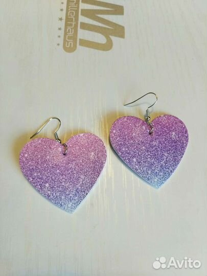 Серьги из дерева и кожи