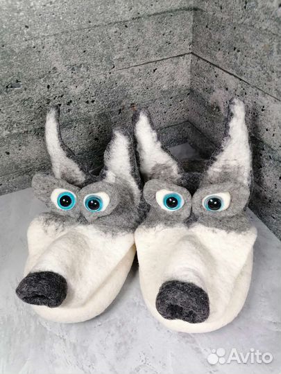 Тапки валяные из шерсти (ручная работа)
