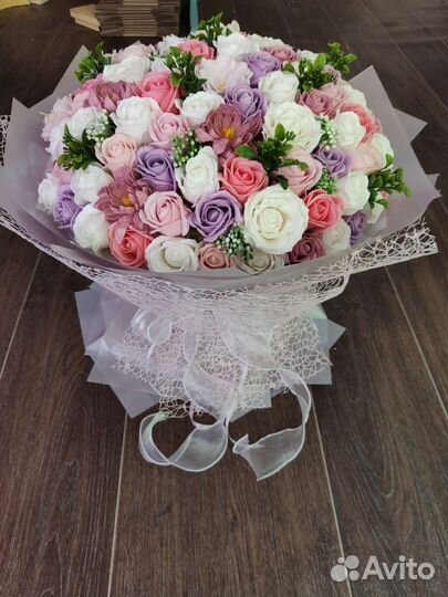 Большой букет мыльных из роз 101 шт
