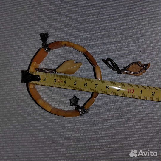 Серьги серебро с янтарем