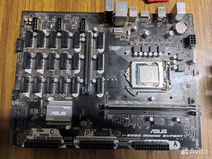Связка asus b250 mining expert/g3900/4Gb на19карт