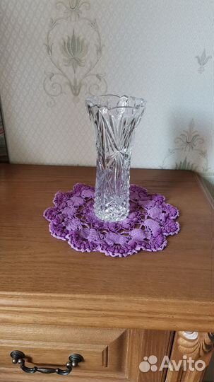 Винтажная ваза для цветов. Хрустальная