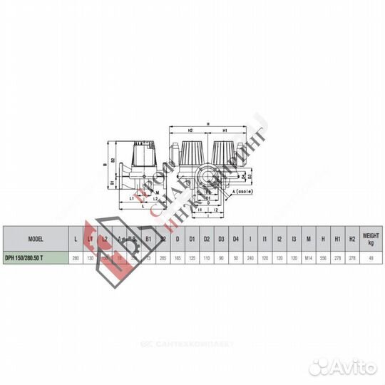 Насос DPH 150/280.50 T PN10 3х230-400В/50Гц DAB 50