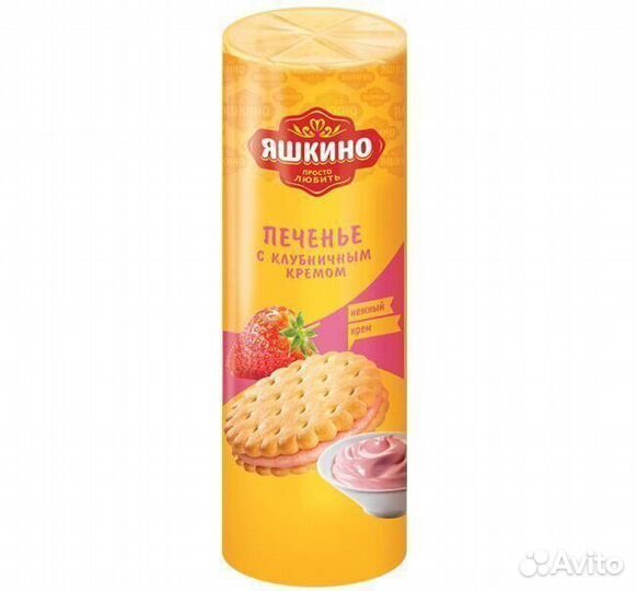 Печенье Яшкино с клубничным кремом 182 г