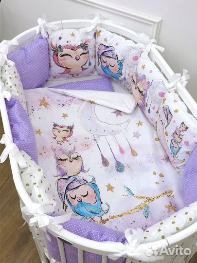 Бортики в детскую кроватку с одеялом