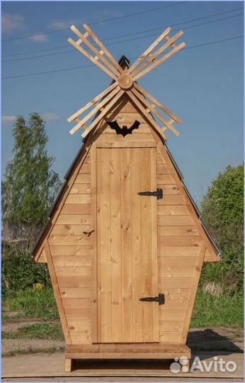 Дачный туалет деревянный прямоугольник пщч 670