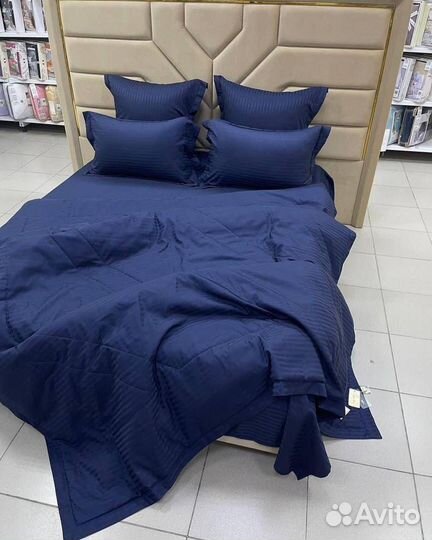 Постельное белье как в гостинице страйп-сатин