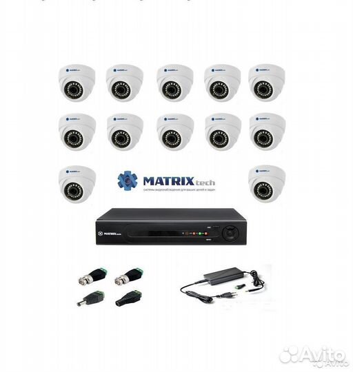 Комплект видеонаблюдения на 12 камер Full HD