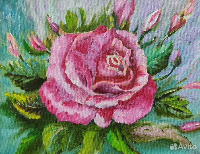 Картина маслом розы 