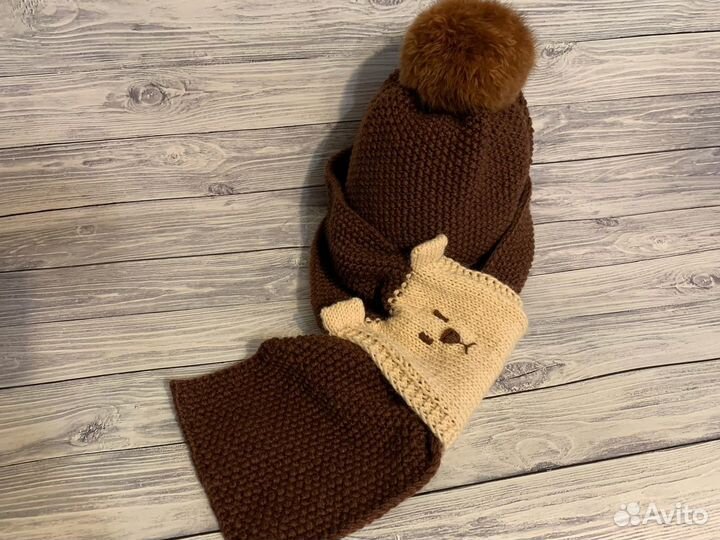Шапка детская+снуд+шарф+варежки в комплекте