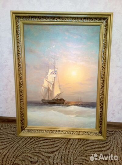 Картина маслом Корабль в море