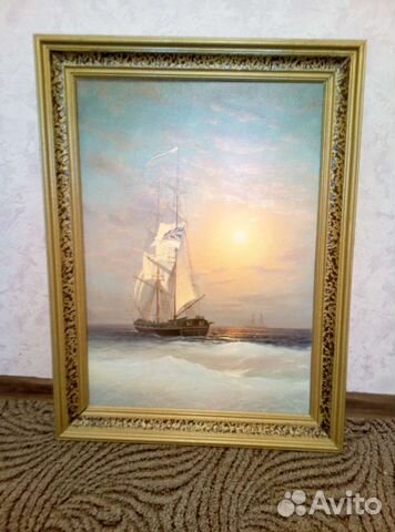 Картина маслом Корабль в море