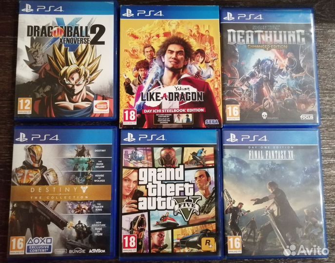 Yakuza, Dragonball, Final Fantasy и др. Диски PS4
