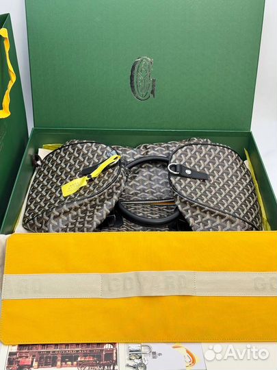 Дорожная сумка Goyard канва и кожа