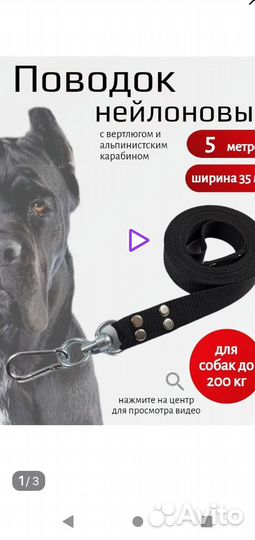 Поводок для крупных собак нейлон