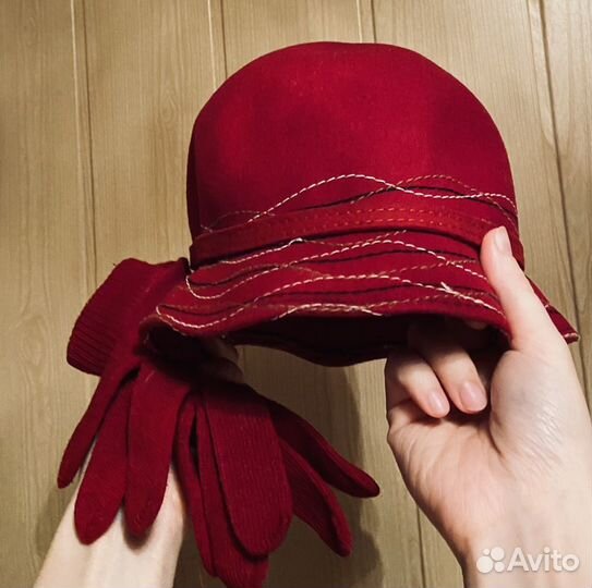 Шляпка, шапка, повязка, шарф, митенки