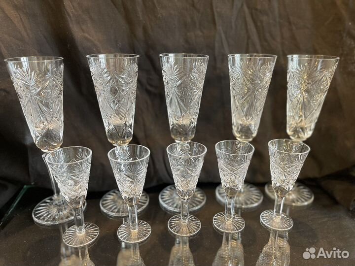 Набор фужеров и рюмок хрусталь гхз