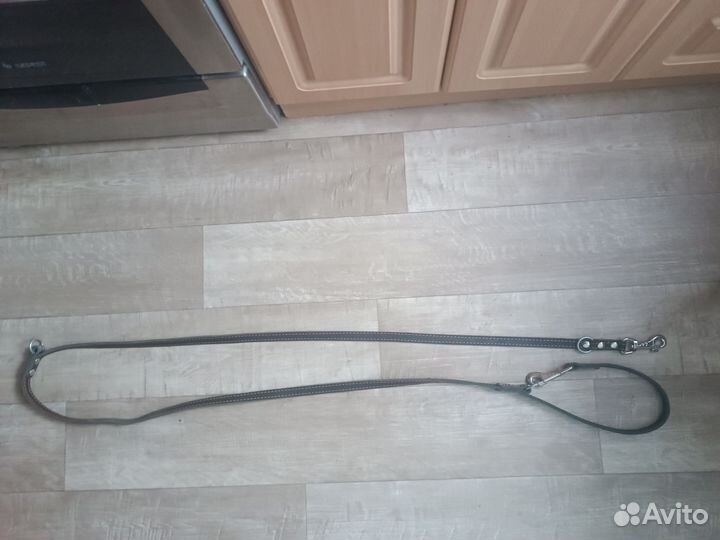 Кожаный поводок -перестежка