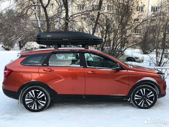 Автобокс Магнум 390 черный карбон на Vesta