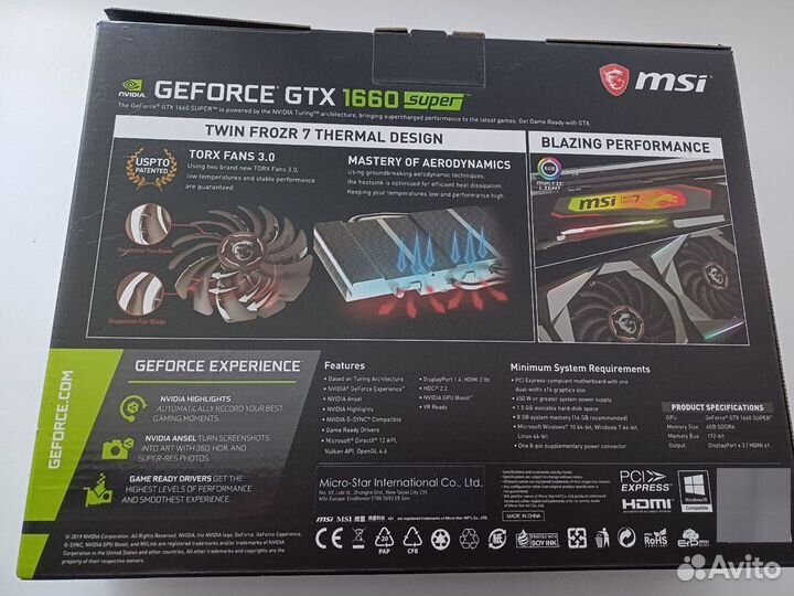 Видеокарта gtx 1660 super 6gb