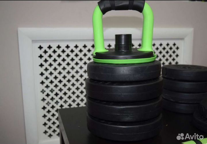 Гантельный набор (штанга W-обр+гиря)